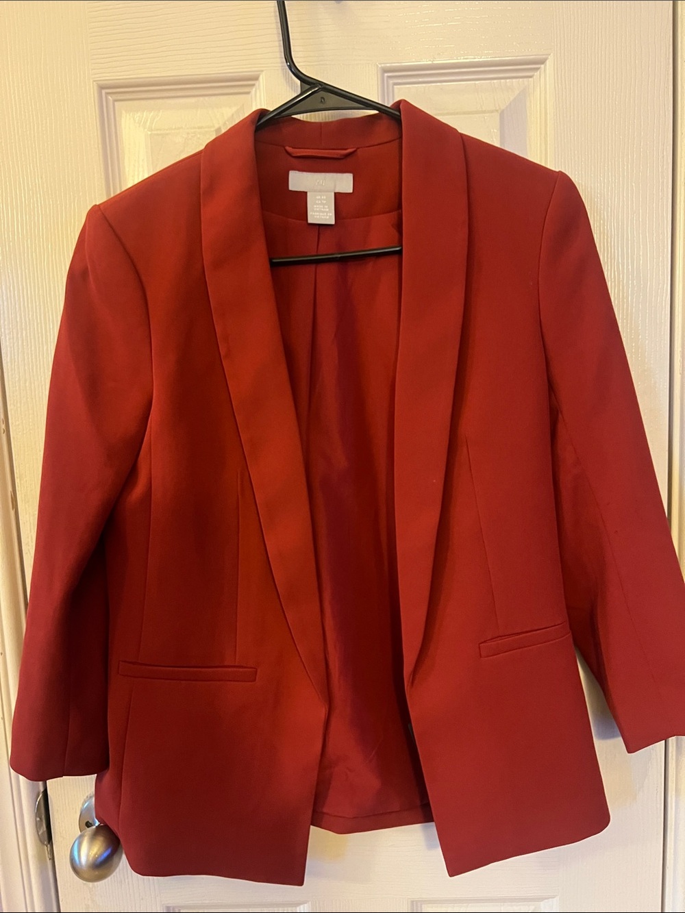 H&M Crimson Open-Front Blazer Jacket